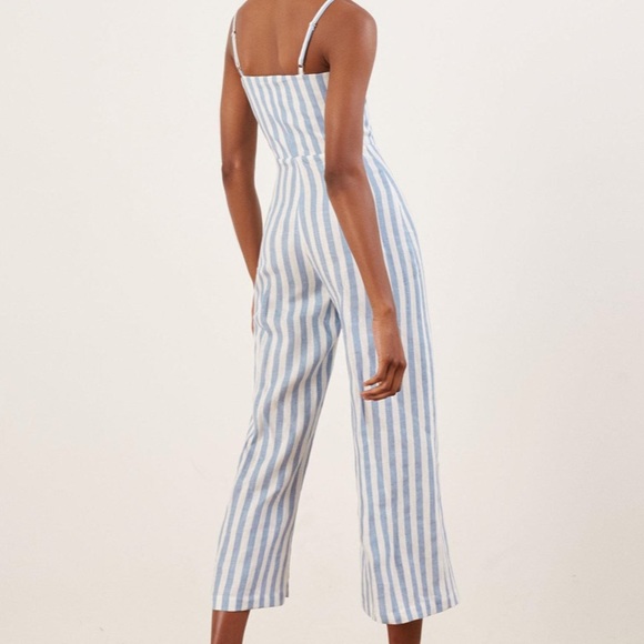 Torta jumpsuit Adriatic stripe blue reformation 2 - Picture 2 of 9